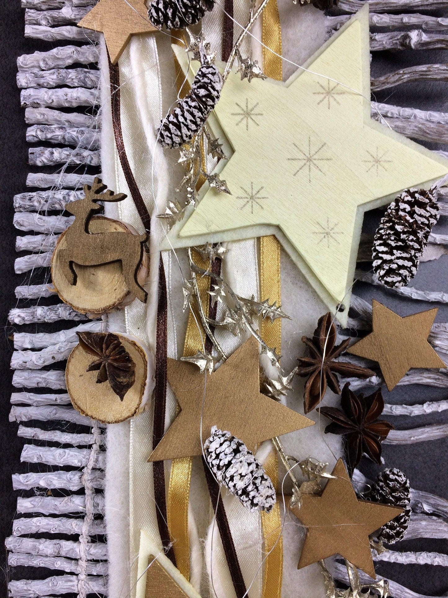 Weihnachten Advent Türdeko Türdekoration Wanddeko Wanddekoration Türkranz – handgemacht aus Seiden- und Kunstblumen, langlebig & pflegeleicht von SarahsFlowerStudio