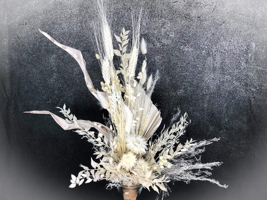 Trockenblumenstrauß Strauß Gräser mit Exoten Strohblume Gräser Trockenblumen Trockenmaterial Natur natürlich dried bouquet dried Flowers – handgemacht aus Seiden- und Kunstblumen, langlebig & pflegeleicht von SarahsFlowerStudio