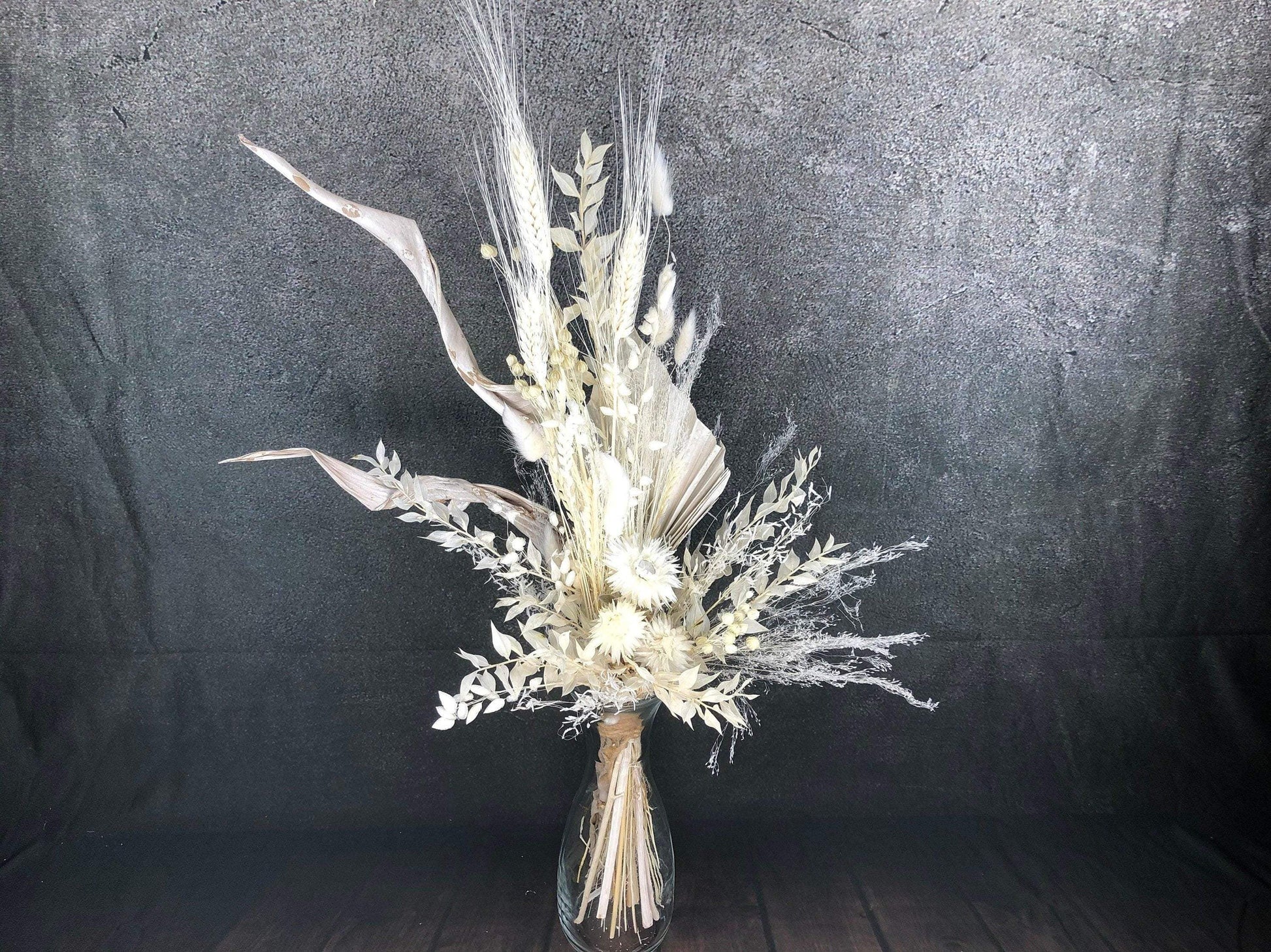 Trockenblumenstrauß Strauß Gräser mit Exoten Strohblume Gräser Trockenblumen Trockenmaterial Natur natürlich dried bouquet dried Flowers – handgemacht aus Seiden- und Kunstblumen, langlebig & pflegeleicht von SarahsFlowerStudio
