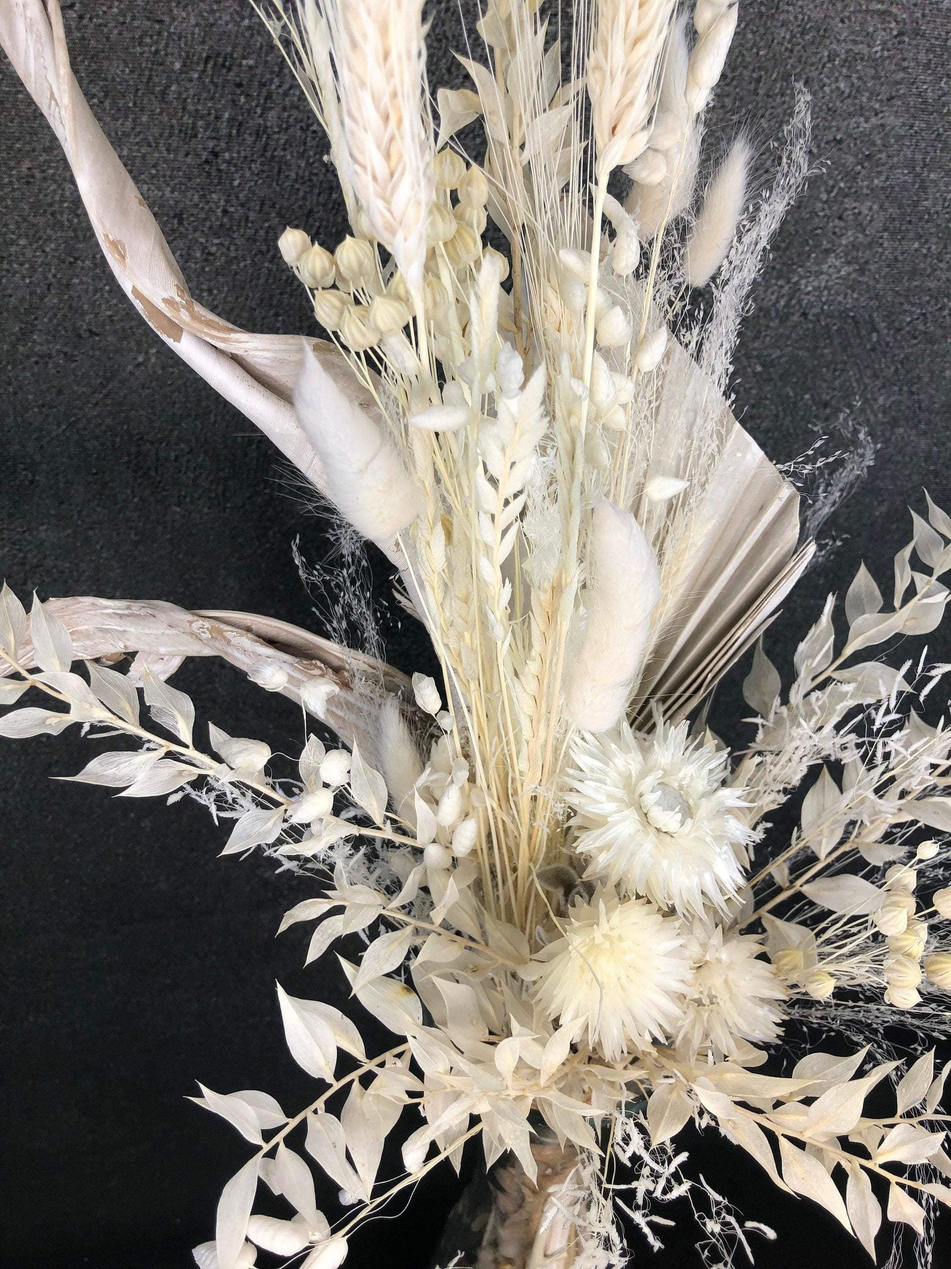 Trockenblumenstrauß Strauß Gräser mit Exoten Strohblume Gräser Trockenblumen Trockenmaterial Natur natürlich dried bouquet dried Flowers – handgemacht aus Seiden- und Kunstblumen, langlebig & pflegeleicht von SarahsFlowerStudio