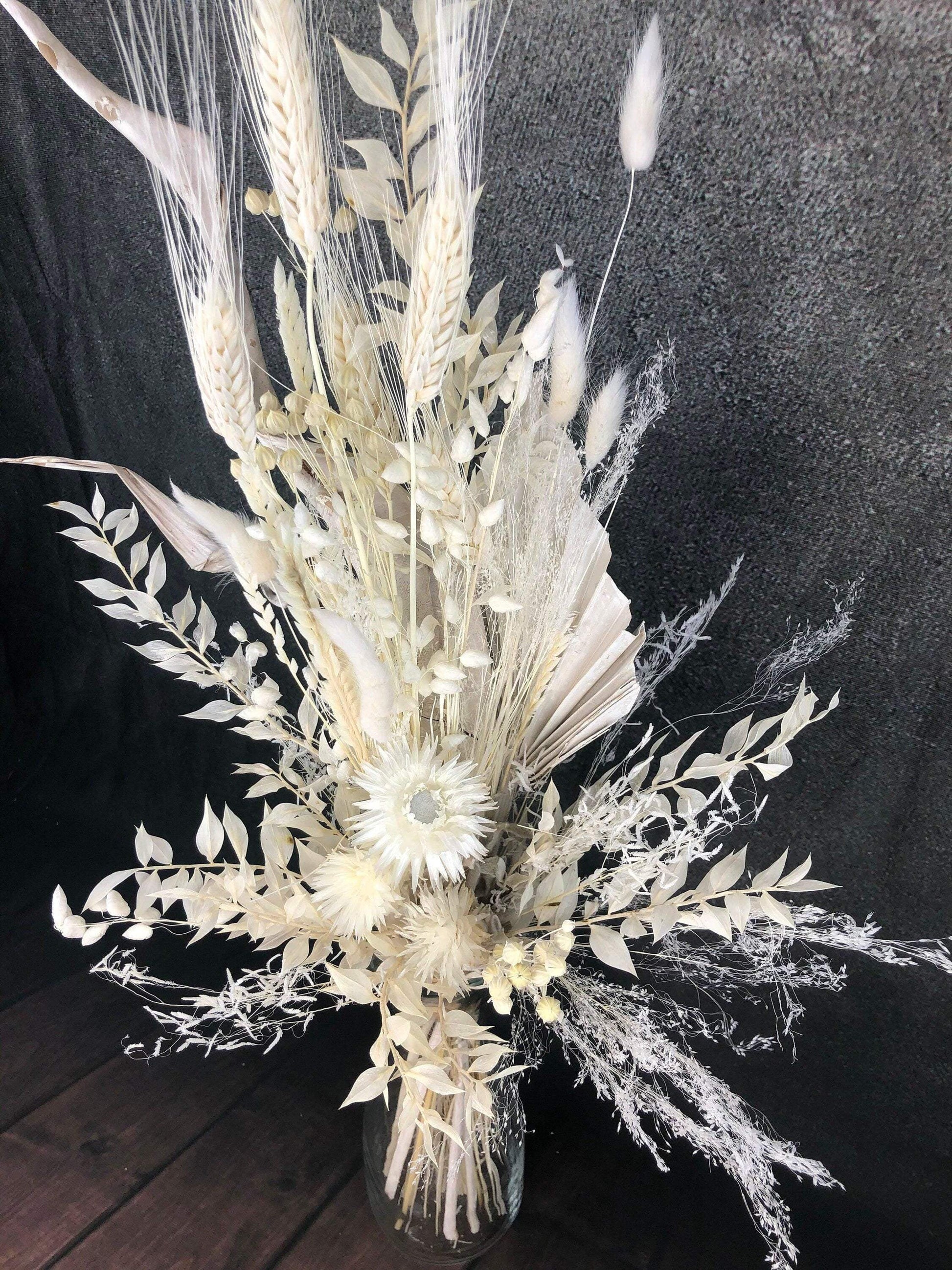 Trockenblumenstrauß Strauß Gräser mit Exoten Strohblume Gräser Trockenblumen Trockenmaterial Natur natürlich dried bouquet dried Flowers – handgemacht aus Seiden- und Kunstblumen, langlebig & pflegeleicht von SarahsFlowerStudio