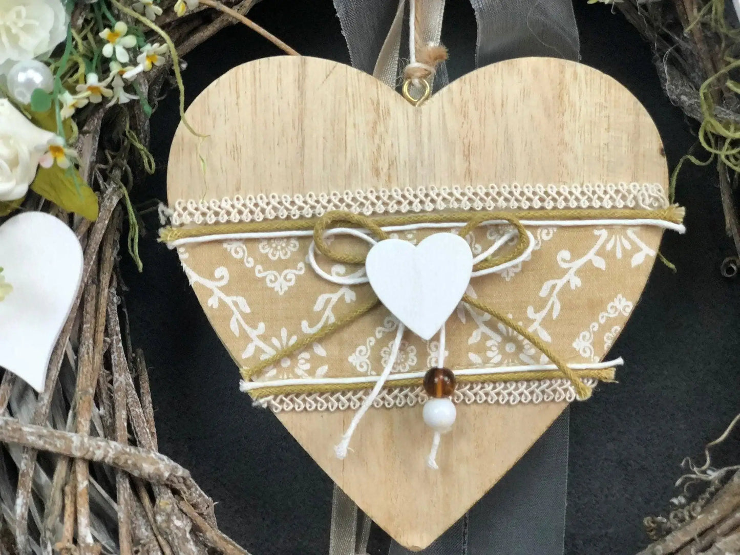 Türkranz 26cm Türdeko Türschmuck Herz Modern ganzjährig Tür Schmuck Herbst – handgemacht aus Seiden- und Kunstblumen, langlebig & pflegeleicht von SarahsFlowerStudio