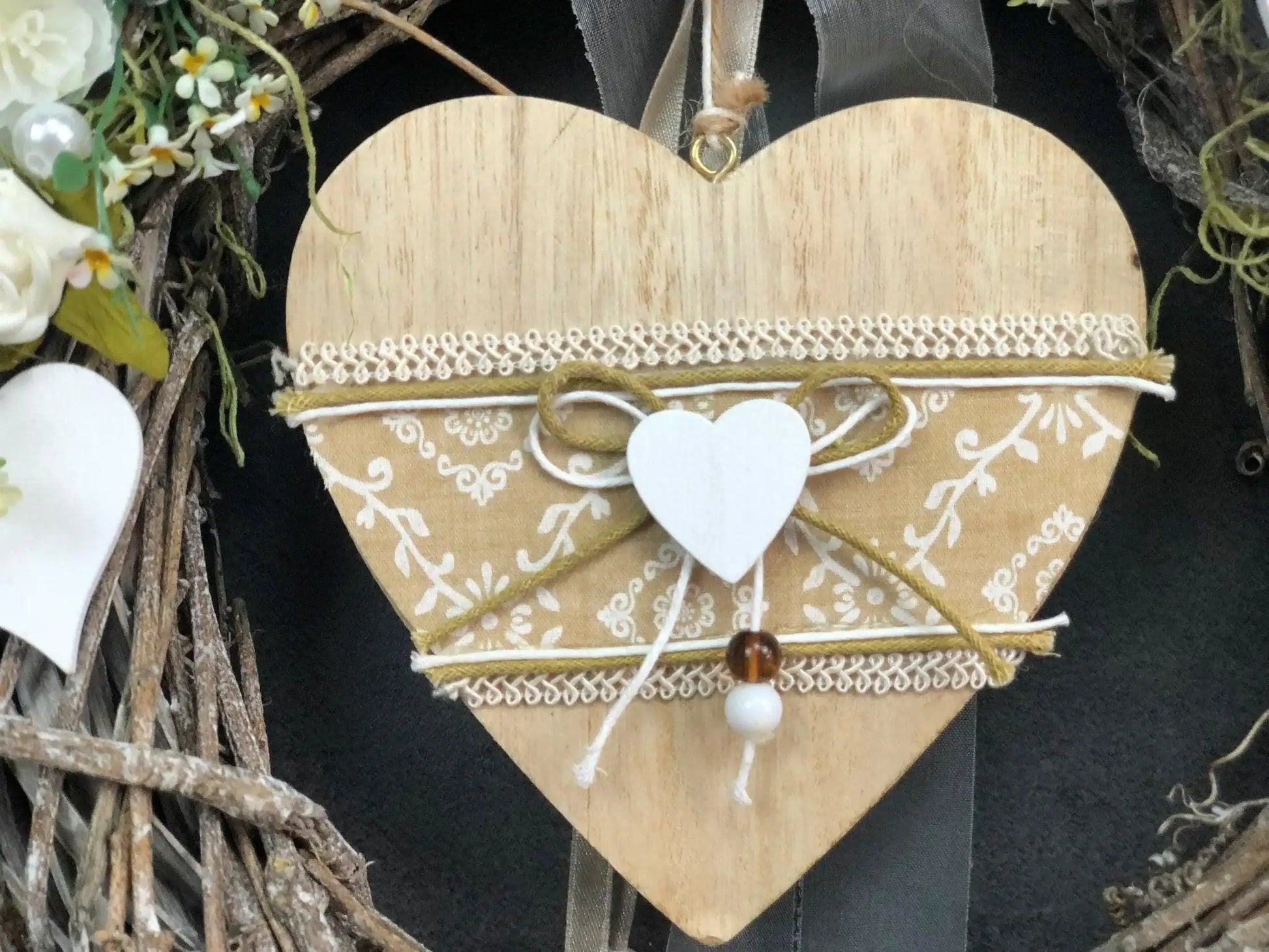 Türkranz 26cm Türdeko Türschmuck Herz Modern ganzjährig Tür Schmuck Herbst – handgemacht aus Seiden- und Kunstblumen, langlebig & pflegeleicht von SarahsFlowerStudio