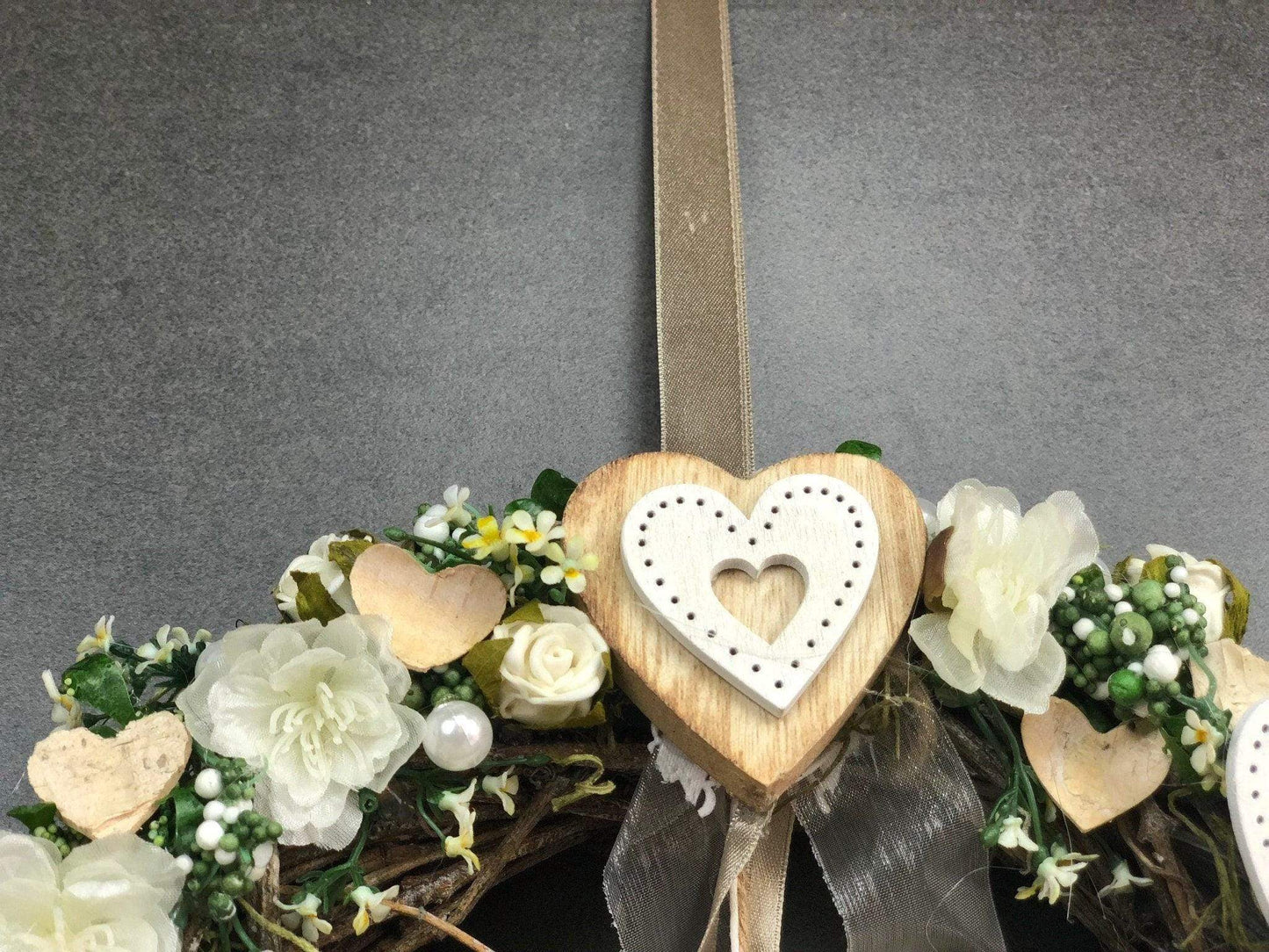 Türkranz 26cm Türdeko Türschmuck Herz Modern ganzjährig Tür Schmuck Herbst – handgemacht aus Seiden- und Kunstblumen, langlebig & pflegeleicht von SarahsFlowerStudio