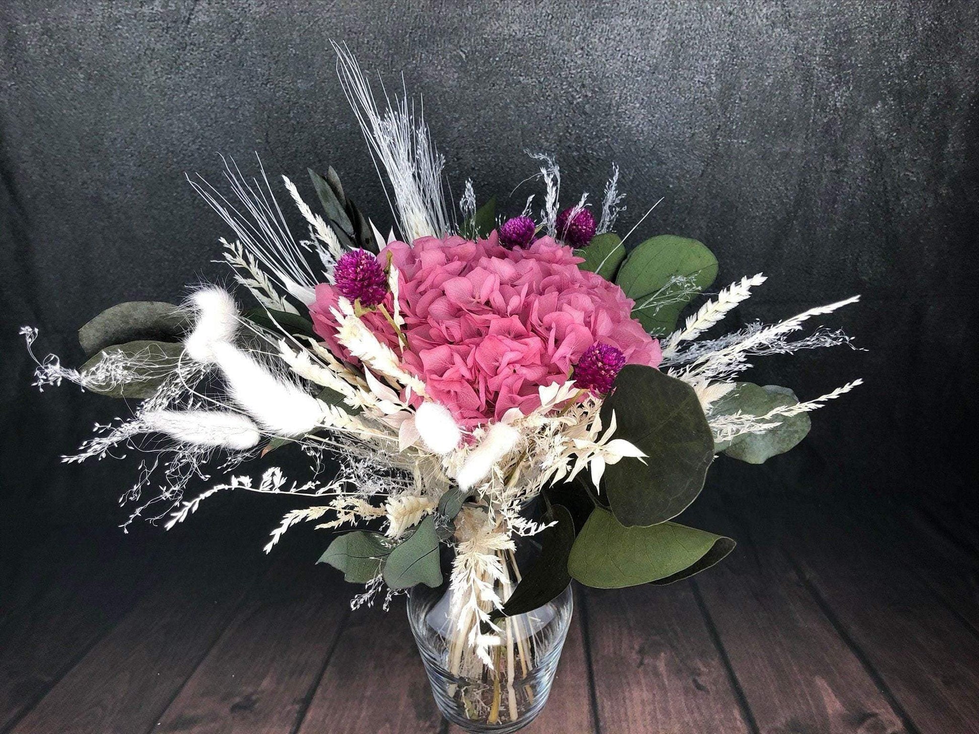 Strauß Gefriergetrocknet Hortensie Tischdeko Tischgesteck Gräser Trockenblumen Trockenmaterial Natur natürlich dried bouquet dried Flowers – handgemacht aus Seiden- und Kunstblumen, langlebig & pflegeleicht von SarahsFlowerStudio