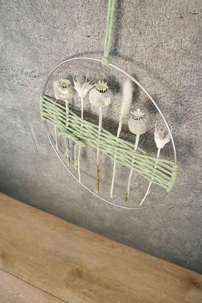 Türkranz Kranz Ring Gräser Wandkranz Trockenblumen Natur natürlich Hoop Fensterdeko – handgemacht aus Seiden- und Kunstblumen, langlebig & pflegeleicht von SarahsFlowerStudio