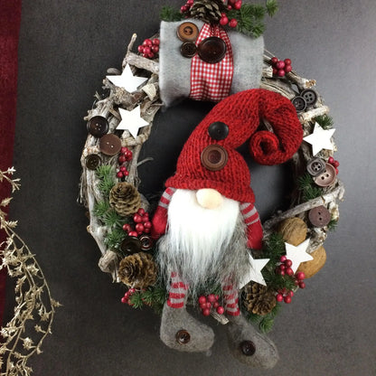 Advent Türkranz Türdeko Türschmuck Weihnachten Weidenkranz Wichtel – handgemacht aus Seiden- und Kunstblumen, langlebig & pflegeleicht von SarahsFlowerStudio