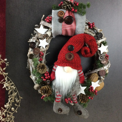 Advent Türkranz Türdeko Türschmuck Weihnachten Weidenkranz Wichtel – handgemacht aus Seiden- und Kunstblumen, langlebig & pflegeleicht von SarahsFlowerStudio