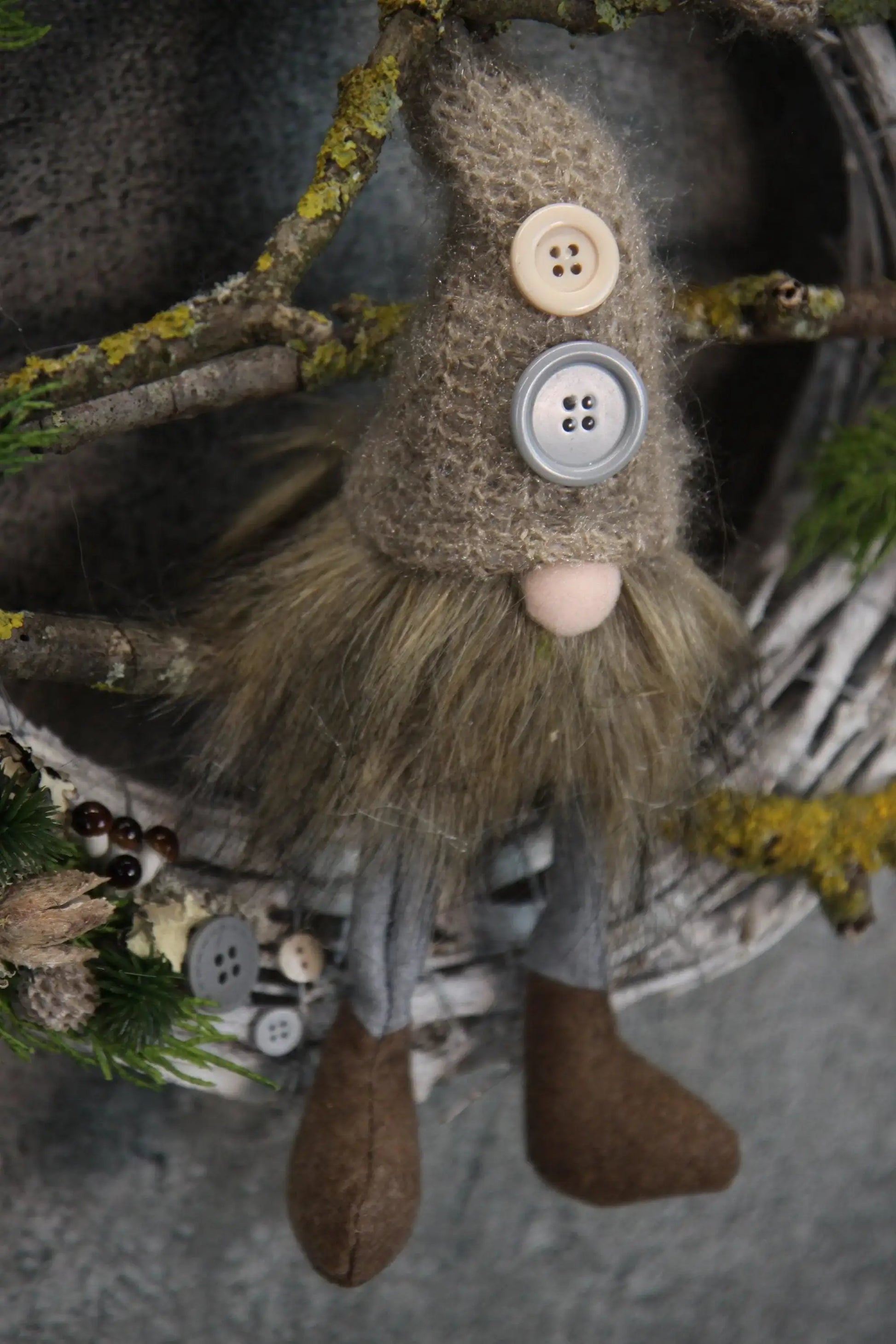 Türkranz Türdeko Türschmuck Weihnachten Weidenkranz Wichtel Zapfen Stern Apfel Tanne Band Modern – handgemacht aus Seiden- und Kunstblumen, langlebig & pflegeleicht von SarahsFlowerStudio