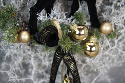 Türkranz Türdeko Türschmuck Weihnachten Asperaguskranz Kranz Hirsch Zapfen Apfel Tanne Band Modern – handgemacht aus Seiden- und Kunstblumen, langlebig & pflegeleicht von SarahsFlowerStudio