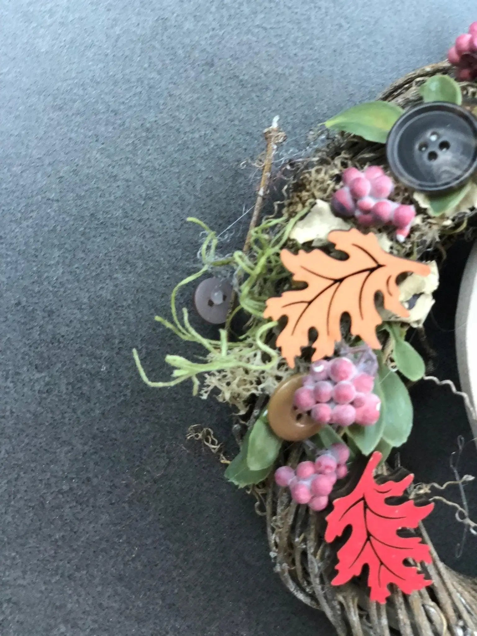 Türkranz 22cm Türdeko Türschmuck Herz Welcome Modern Tür Schmuck Herbst herbstlich ganzjährig Herbst – handgemacht aus Seiden- und Kunstblumen, langlebig & pflegeleicht von SarahsFlowerStudio