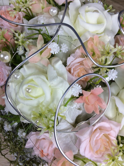 Grabgesteck Grabschmuck Herz Farbwunsch Grabdeko Grabdekoration Grabherz – handgemacht aus Seiden- und Kunstblumen, langlebig & pflegeleicht von SarahsFlowerStudio
