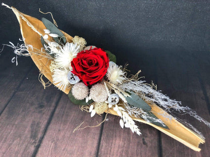 Tischgesteck Tischdeko Deko Gefriergetrocknet Rose Gräser Trockenblumen Trockenmaterial Natur natürlich dried bouquet dried Flowers – handgemacht aus Seiden- und Kunstblumen, langlebig & pflegeleicht von SarahsFlowerStudio
