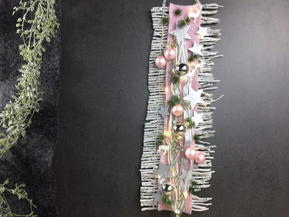 Wunschfarbe 20er LED Advent Türdeko Türdekoration Wanddeko Wanddekoration Türkranz – handgemacht aus Seiden- und Kunstblumen, langlebig & pflegeleicht von SarahsFlowerStudio