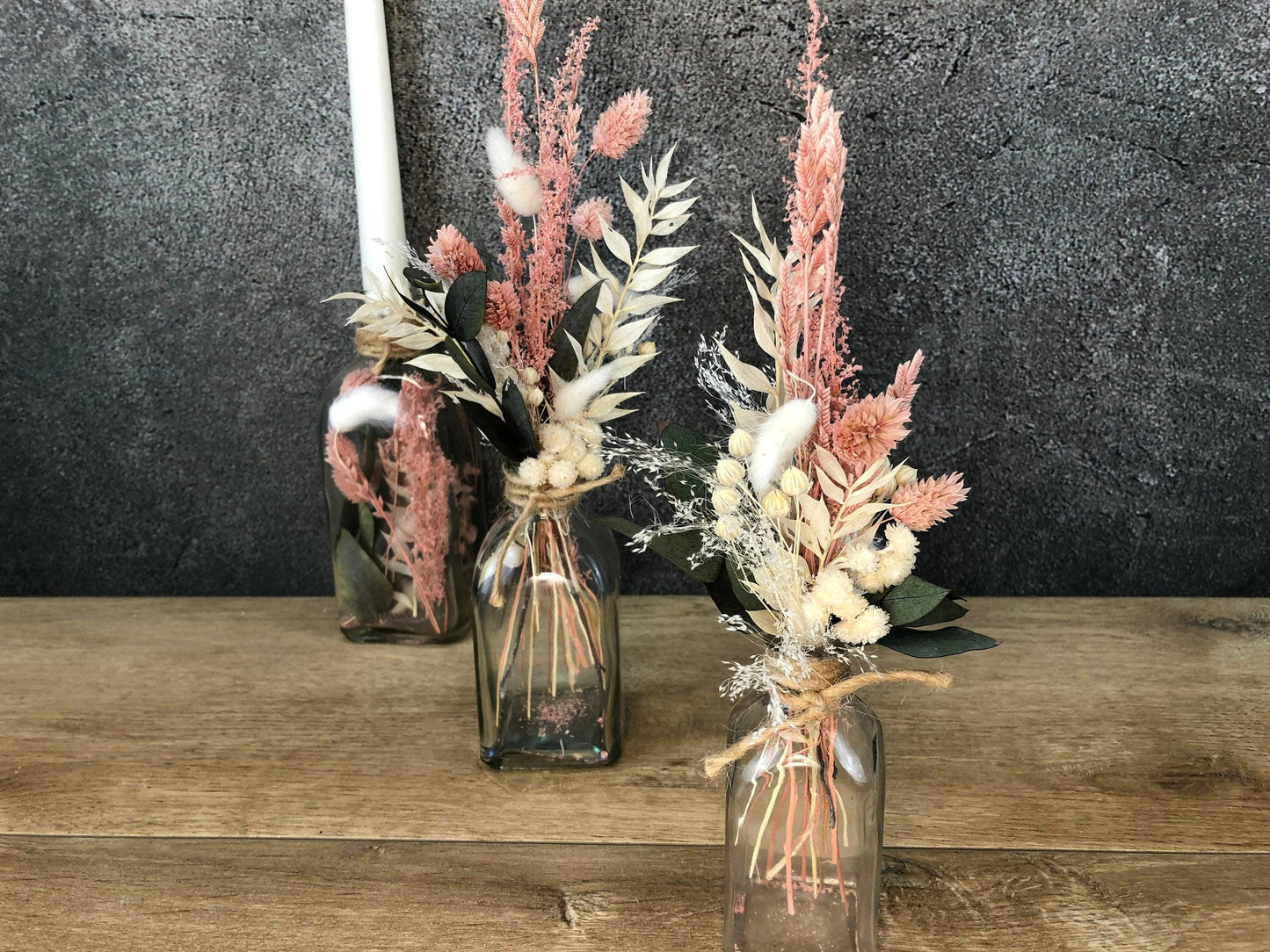 Trockenblumenstrauß mit Vase – Eukalyptus & Gräser natürlich & stilvol – Trockenblumen – SarahsFlowerStudio