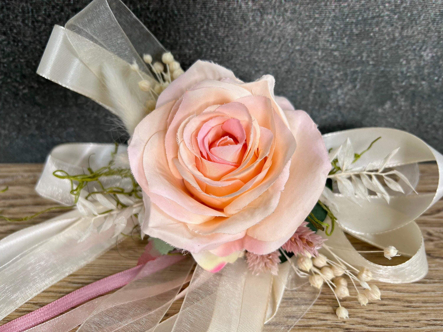2 Autoschleifen für Seitenspiegel Trockenblumen Seidenblumen Kirchenbank in Wunschfarbe große Schleife Dekoration Rose – handgemacht aus Seiden- und Kunstblumen, langlebig & pflegeleicht von SarahsFlowerStudio