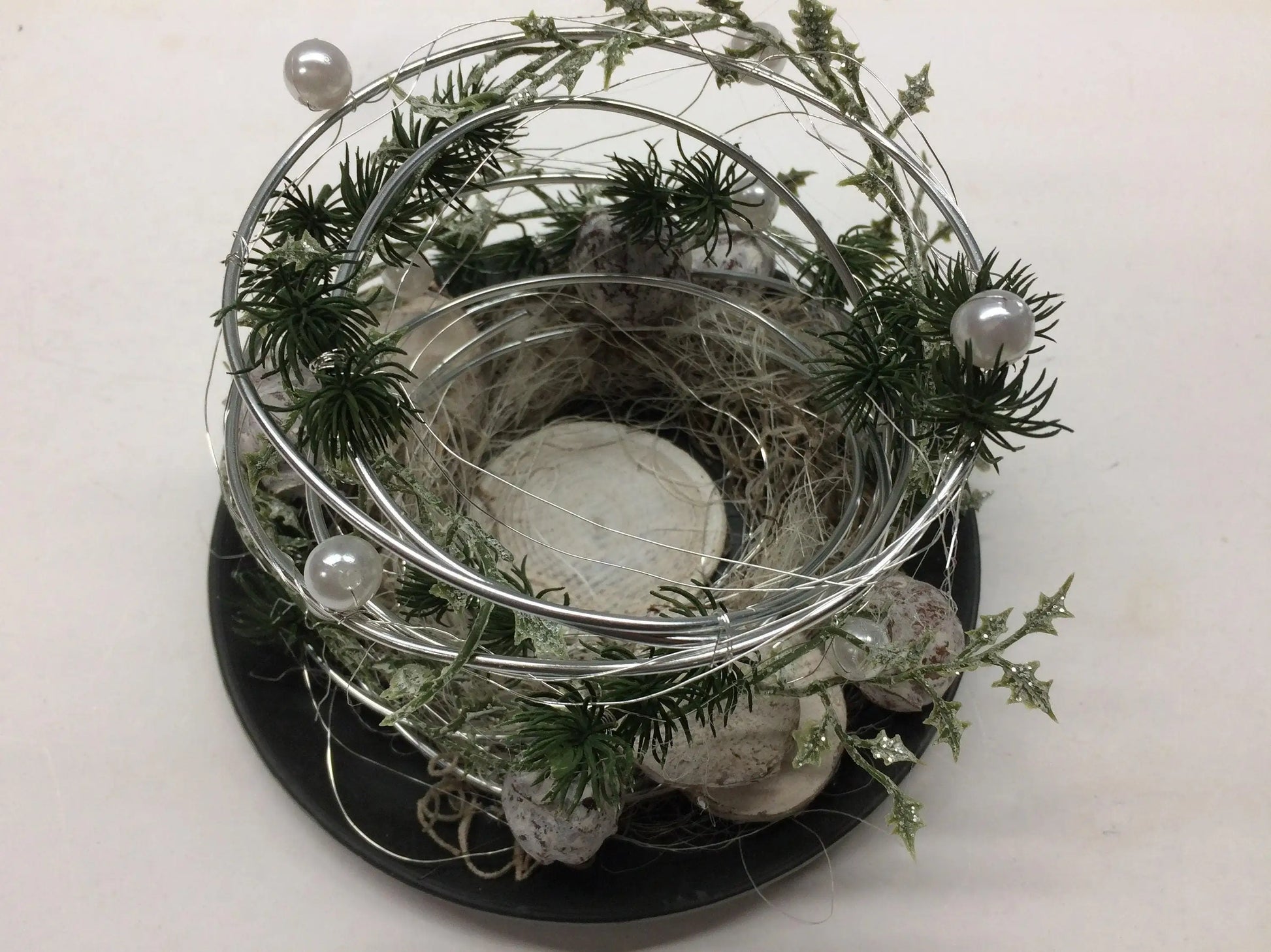 Grabgesteck Florales Windlicht Allerheiligen mit Kerze 20cm Grabdeko Grabdekoration – handgemacht aus Seiden- und Kunstblumen, langlebig & pflegeleicht von SarahsFlowerStudio