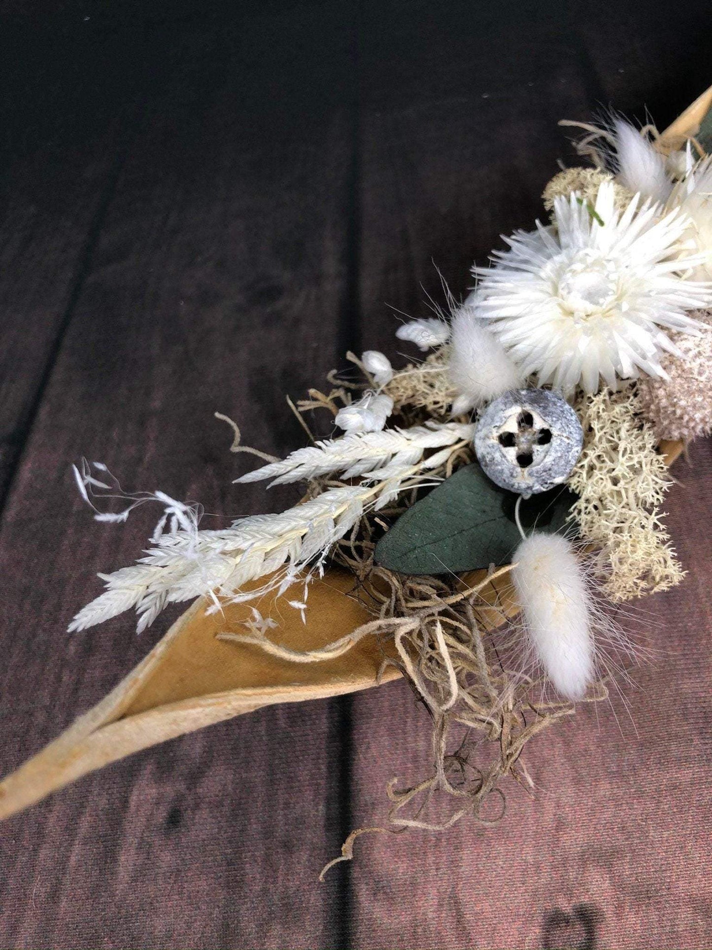 Tischgesteck Tischdeko Deko Strohblume Gräser Trockenblumen Trockenmaterial Natur natürlich dried bouquet dried Flowers – handgemacht aus Seiden- und Kunstblumen, langlebig & pflegeleicht von SarahsFlowerStudio