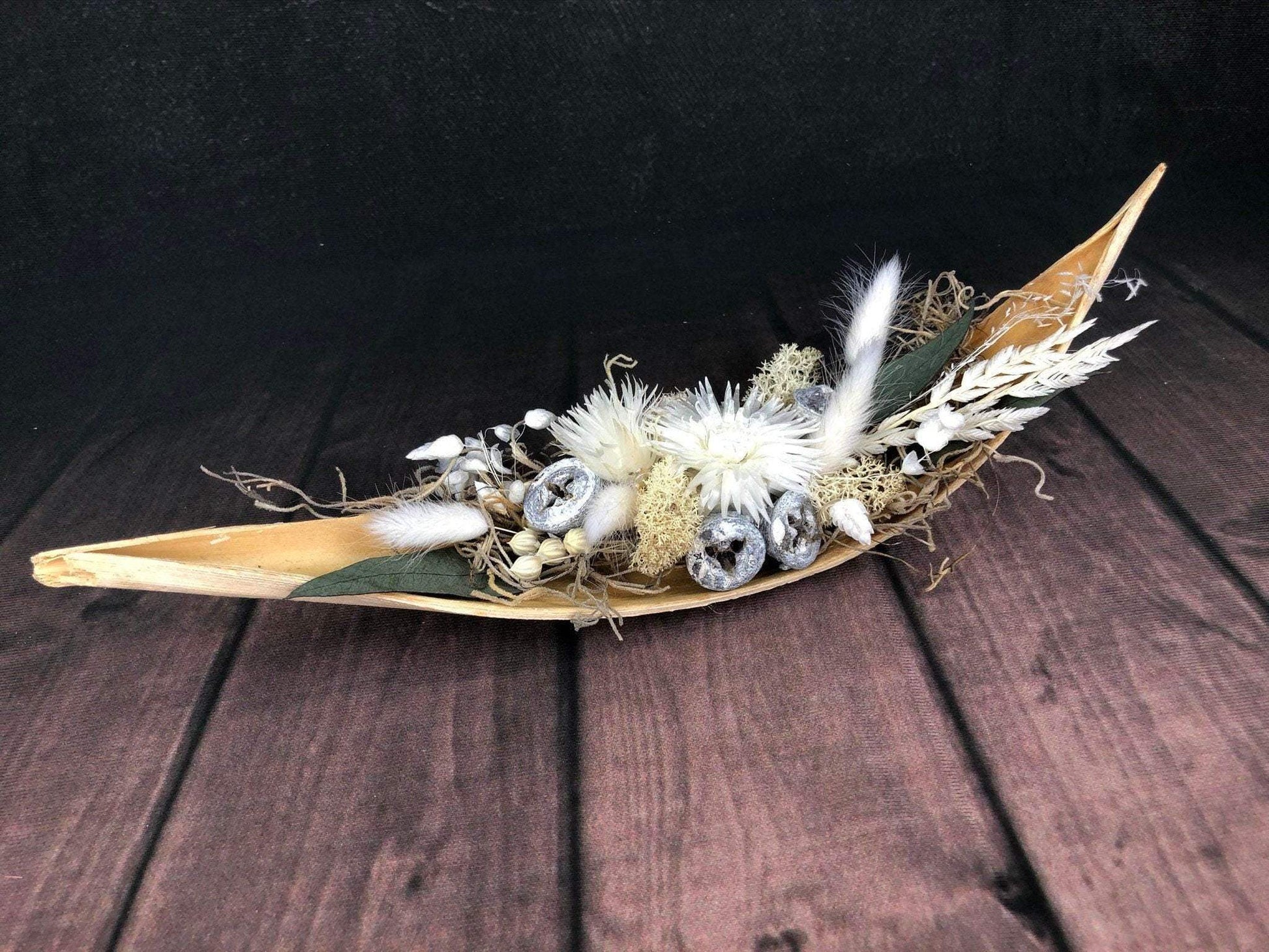 Tischgesteck Tischdeko Deko Strohblume Gräser Trockenblumen Trockenmaterial Natur natürlich dried bouquet dried Flowers – handgemacht aus Seiden- und Kunstblumen, langlebig & pflegeleicht von SarahsFlowerStudio