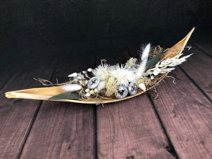 Tischgesteck Tischdeko Deko Strohblume Gräser Trockenblumen Trockenmaterial Natur natürlich dried bouquet dried Flowers – handgemacht aus Seiden- und Kunstblumen, langlebig & pflegeleicht von SarahsFlowerStudio