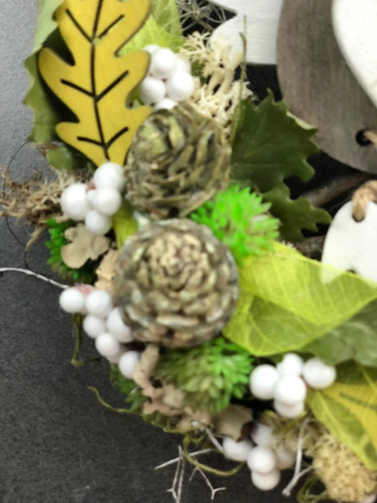 Türkranz 22cm Türdeko Türschmuck Eule Modern Tür Schmuck Herbst herbstlich ganzjährig Herbst – handgemacht aus Seiden- und Kunstblumen, langlebig & pflegeleicht von SarahsFlowerStudio