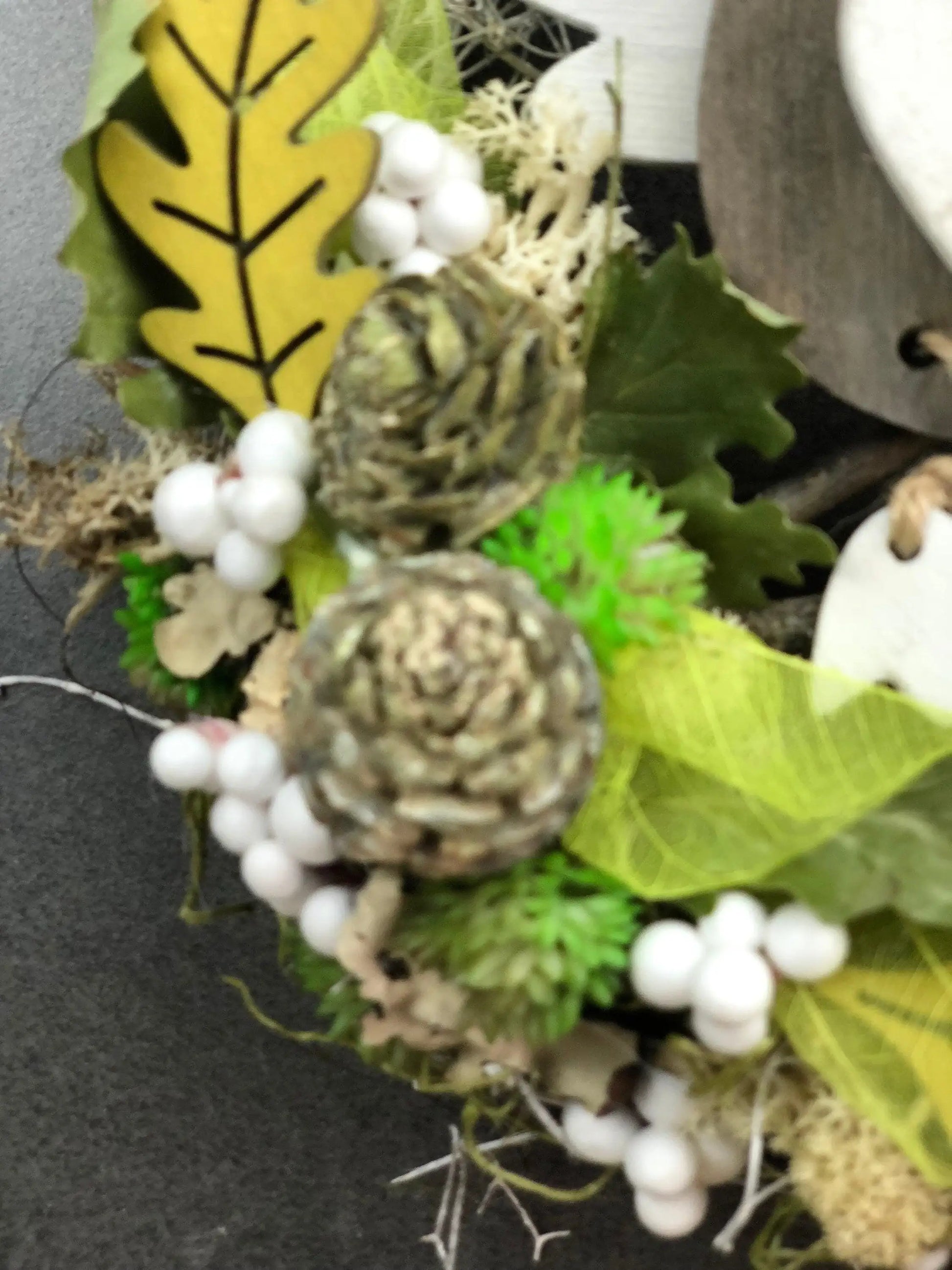 Türkranz 22cm Türdeko Türschmuck Eule Modern Tür Schmuck Herbst herbstlich ganzjährig Herbst – handgemacht aus Seiden- und Kunstblumen, langlebig & pflegeleicht von SarahsFlowerStudio