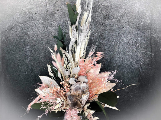 Trockenblumenstrauß Strauß Gräser mit Exoten Tischgesteck Gräser Trockenblumen Trockenmaterial Natur natürlich dried bouquet dried Flowers – handgemacht aus Seiden- und Kunstblumen, langlebig & pflegeleicht von SarahsFlowerStudio