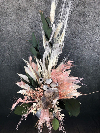 Trockenblumenstrauß Strauß Gräser mit Exoten Tischgesteck Gräser Trockenblumen Trockenmaterial Natur natürlich dried bouquet dried Flowers – handgemacht aus Seiden- und Kunstblumen, langlebig & pflegeleicht von SarahsFlowerStudio