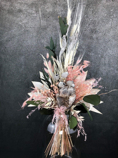 Trockenblumenstrauß Strauß Gräser mit Exoten Tischgesteck Gräser Trockenblumen Trockenmaterial Natur natürlich dried bouquet dried Flowers – handgemacht aus Seiden- und Kunstblumen, langlebig & pflegeleicht von SarahsFlowerStudio