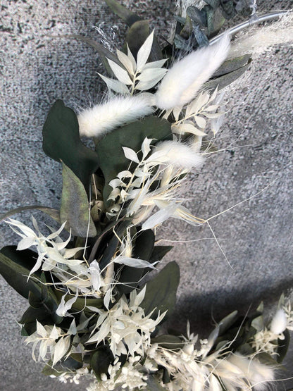 Türkranz Kranz Ring Eukalyptus Gräser Wandkranz Trockenblumen Natur natürlich Hoop Herbst Herbstlich – handgemacht aus Seiden- und Kunstblumen, langlebig & pflegeleicht von SarahsFlowerStudio