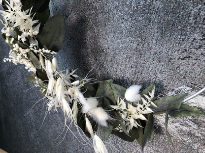 Türkranz Kranz Ring Eukalyptus Gräser Wandkranz Trockenblumen Natur natürlich Hoop Herbst Herbstlich – handgemacht aus Seiden- und Kunstblumen, langlebig & pflegeleicht von SarahsFlowerStudio