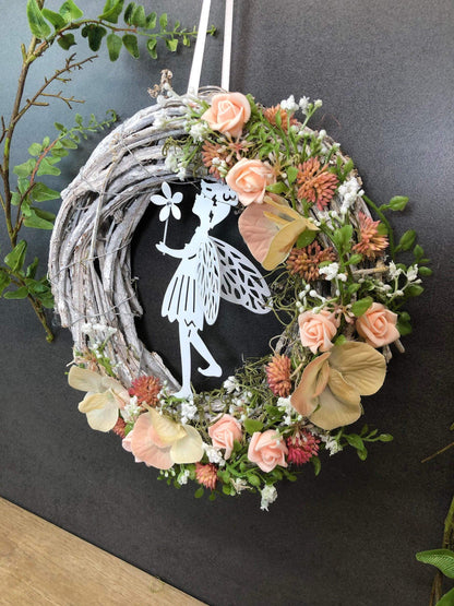 Türkranz Türdeko Türschmuck Modern Ganzjährig Vögel Vogel Rose Schleierkraut Band Tür Schmuck Herbst – handgemacht aus Seiden- und Kunstblumen, langlebig & pflegeleicht von SarahsFlowerStudio