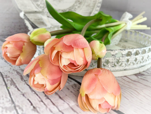Künstliche Tulpen Seidenblumen – Real Touch hochwertig & naturgetreu – Seidenblumen Stielware – SarahsFlowerStudio