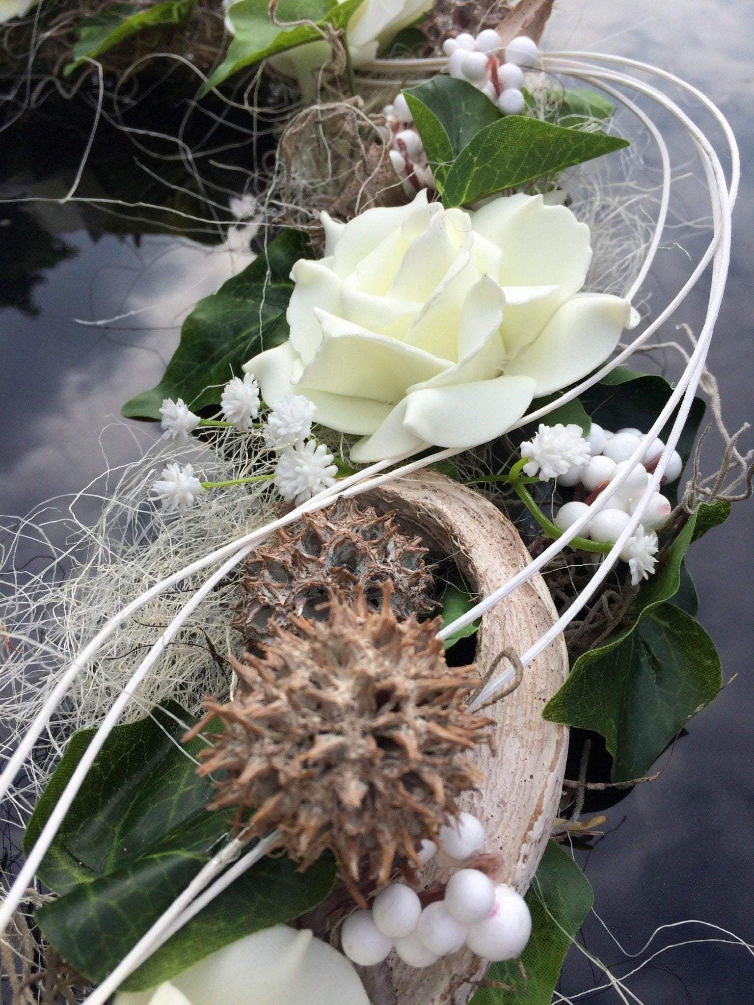 Autoschmuck Set 3 Teilig Herz und Schleifen Autodekoration Autoblumenschmuck Gesteck Hochzeit Kutschen Schmuck Kutschendeko Kutsche Wedding – handgemacht aus Seiden- und Kunstblumen, langlebig & pflegeleicht von SarahsFlowerStudio