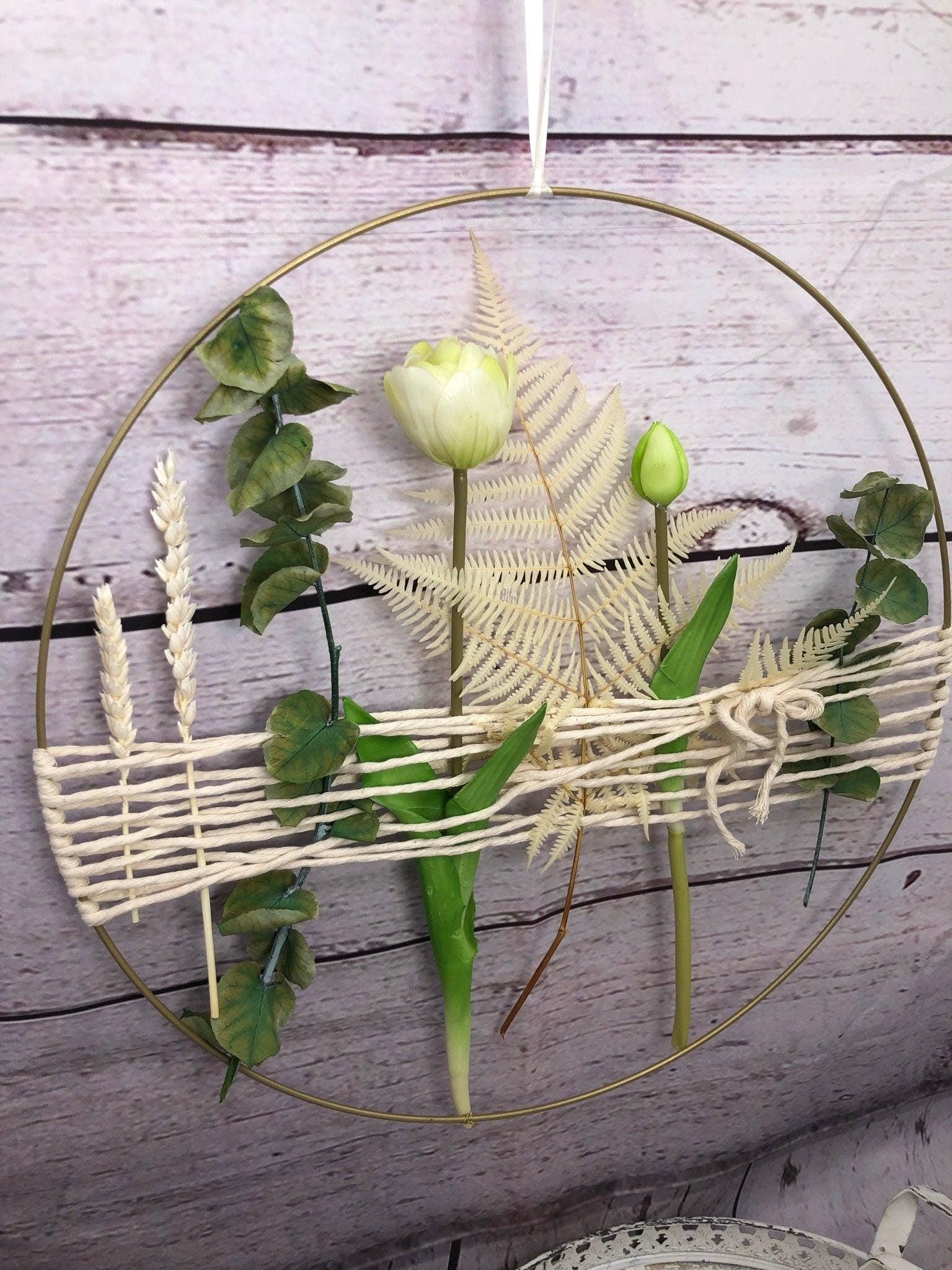 Eukalyptus Trockenblumen Girlande – Fensterdeko handgefertigt – Trockenblumen – SarahsFlowerStudio