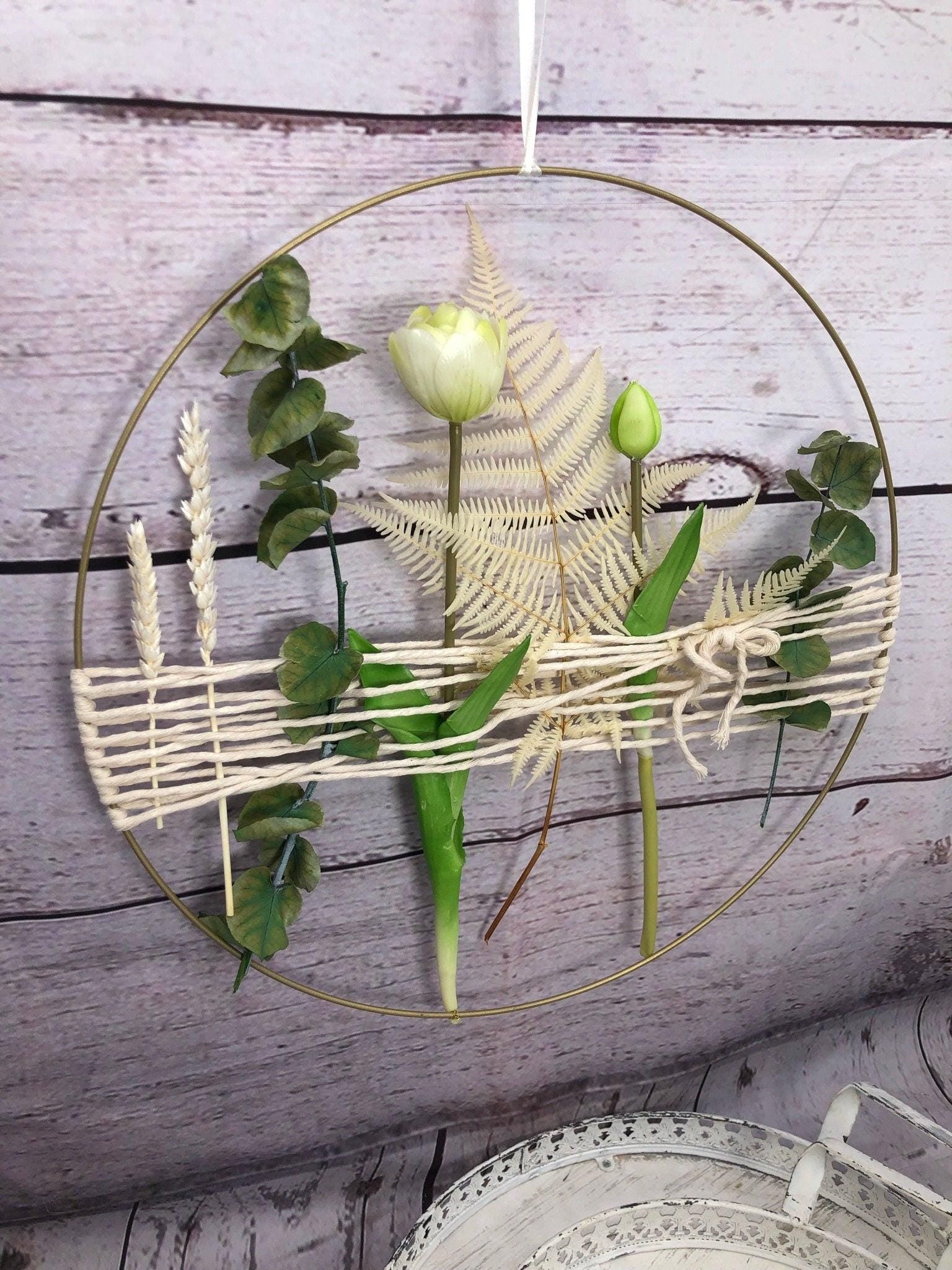 Eukalyptus Trockenblumen Girlande – Fensterdeko handgefertigt – Trockenblumen – SarahsFlowerStudio