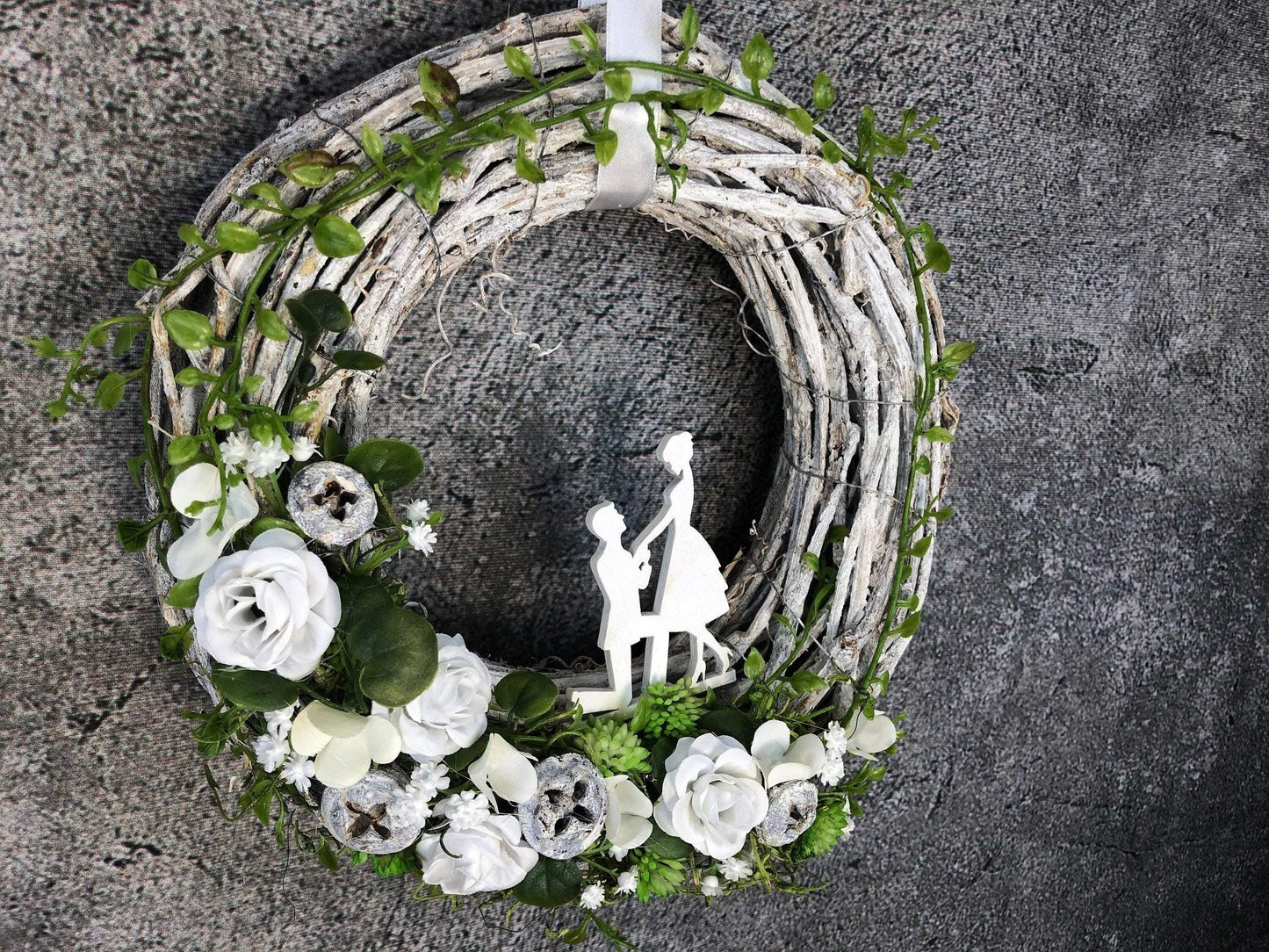 Hochzeit Türkranz Türdeko Dekoration Kranz Wedding schleierkraut Herbst – handgemacht aus Seiden- und Kunstblumen, langlebig & pflegeleicht von SarahsFlowerStudio