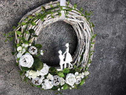 Hochzeit Türkranz Türdeko Dekoration Kranz Wedding schleierkraut Herbst – handgemacht aus Seiden- und Kunstblumen, langlebig & pflegeleicht von SarahsFlowerStudio