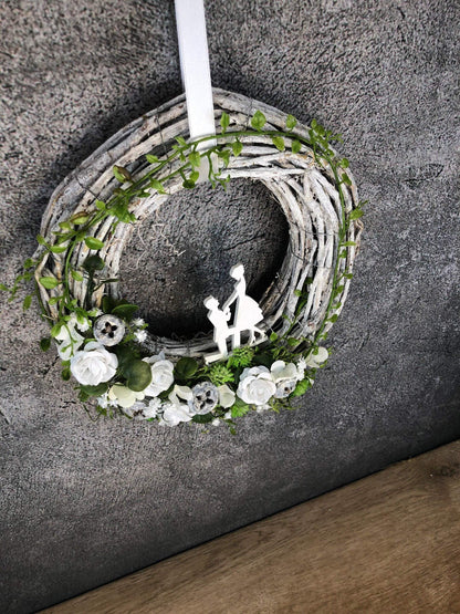 Hochzeit Türkranz Türdeko Dekoration Kranz Wedding schleierkraut Herbst – handgemacht aus Seiden- und Kunstblumen, langlebig & pflegeleicht von SarahsFlowerStudio