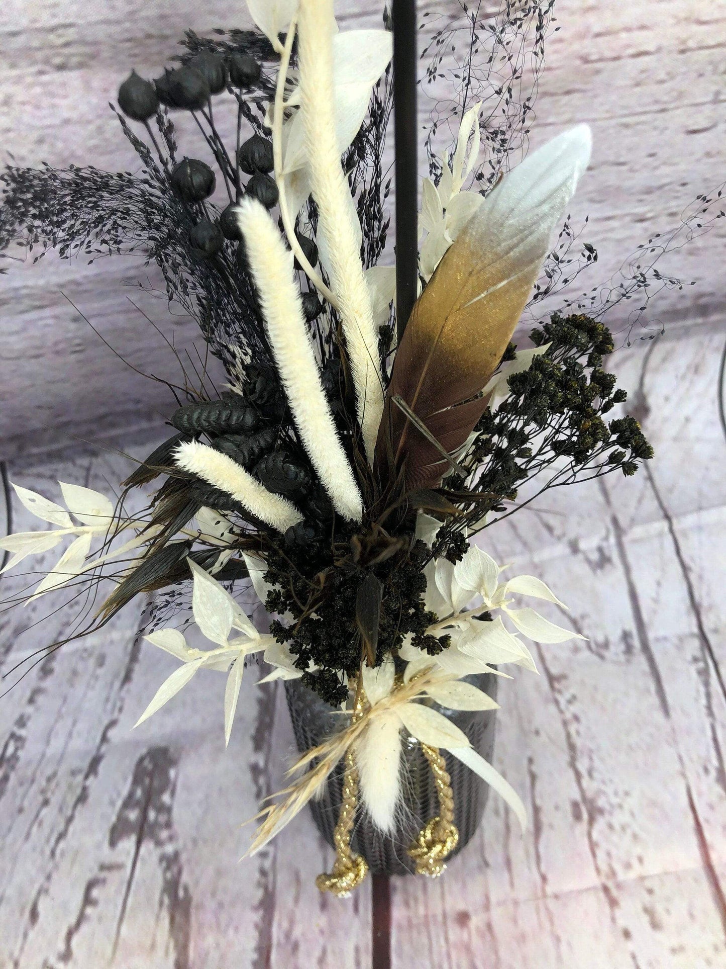 Tischdeko Blumen Tischgesteck Strauß Gläser Flasche Gräser Trockenblumen Trockenmaterial Natur natürlich dried bouquet dried Flowers – handgemacht aus Seiden- und Kunstblumen, langlebig & pflegeleicht von SarahsFlowerStudio