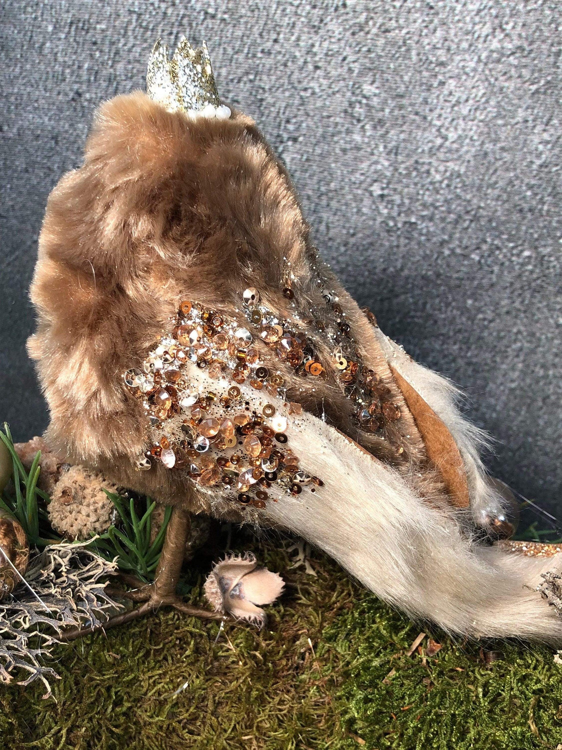 Advent Türkranz Türdeko Türschmuck Weihnachten Vogel Eule Kautz Moos Weide Zapfen mit LED – handgemacht aus Seiden- und Kunstblumen, langlebig & pflegeleicht von SarahsFlowerStudio