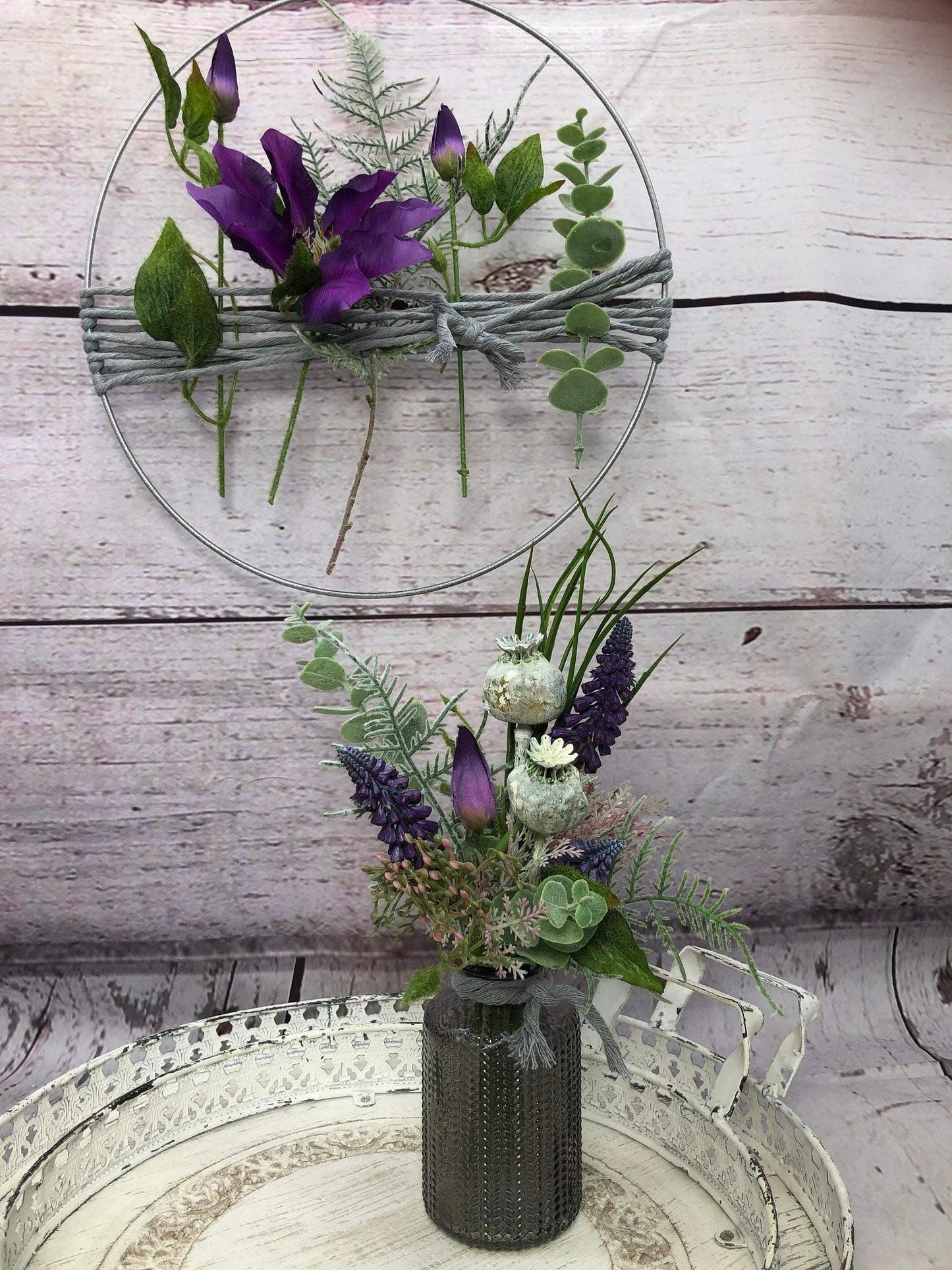 Tischdeko Blumen Tischgesteck Strauß Gläser Flasche Gräser Trockenblumen Trockenmaterial Natur natürlich dried bouquet dried Flowers – handgemacht aus Seiden- und Kunstblumen, langlebig & pflegeleicht von SarahsFlowerStudio