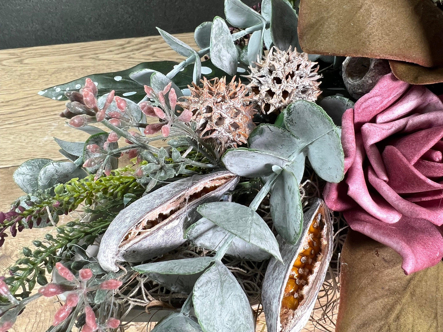 Grabgesteck Protea 70cm Seidenblumen – langlebiger Grabschmuck – Grabgesteck – SarahsFlowerStudio