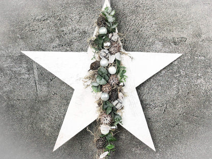 Advent Türkranz Stern 40cm Stern Türdekoration Türschmuck Fensterdeko Weihnachten Weihnachtsdekoration – handgemacht aus Seiden- und Kunstblumen, langlebig & pflegeleicht von SarahsFlowerStudio