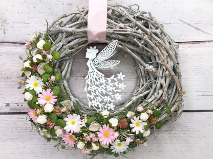 Türkranz Türdeko Türschmuck Kirschblüten Fee Modern ganzjährig Tür Schmuck Herbst – handgemacht aus Seiden- und Kunstblumen, langlebig & pflegeleicht von SarahsFlowerStudio