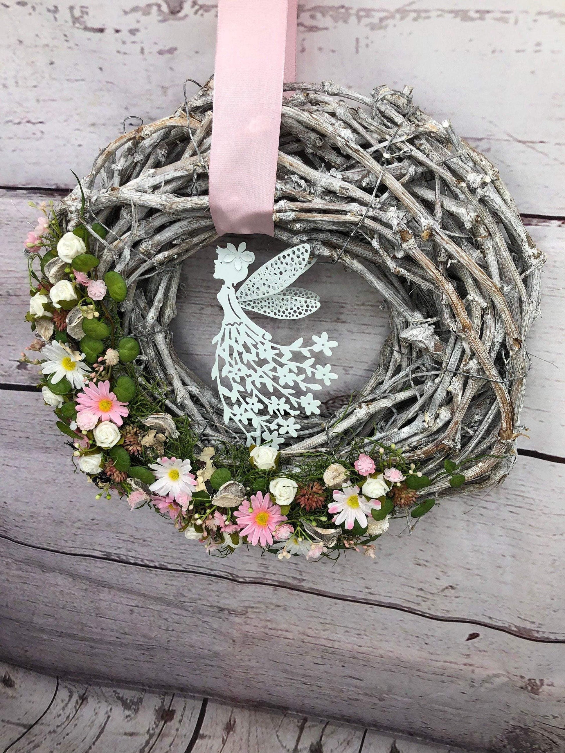 Türkranz Türdeko Türschmuck Kirschblüten Fee Modern ganzjährig Tür Schmuck Herbst – handgemacht aus Seiden- und Kunstblumen, langlebig & pflegeleicht von SarahsFlowerStudio