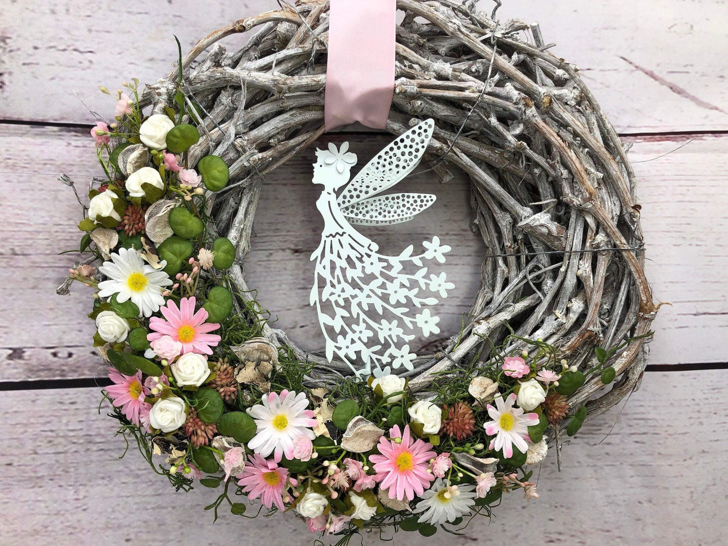 Türkranz Türdeko Türschmuck Kirschblüten Fee Modern ganzjährig Tür Schmuck Herbst – handgemacht aus Seiden- und Kunstblumen, langlebig & pflegeleicht von SarahsFlowerStudio