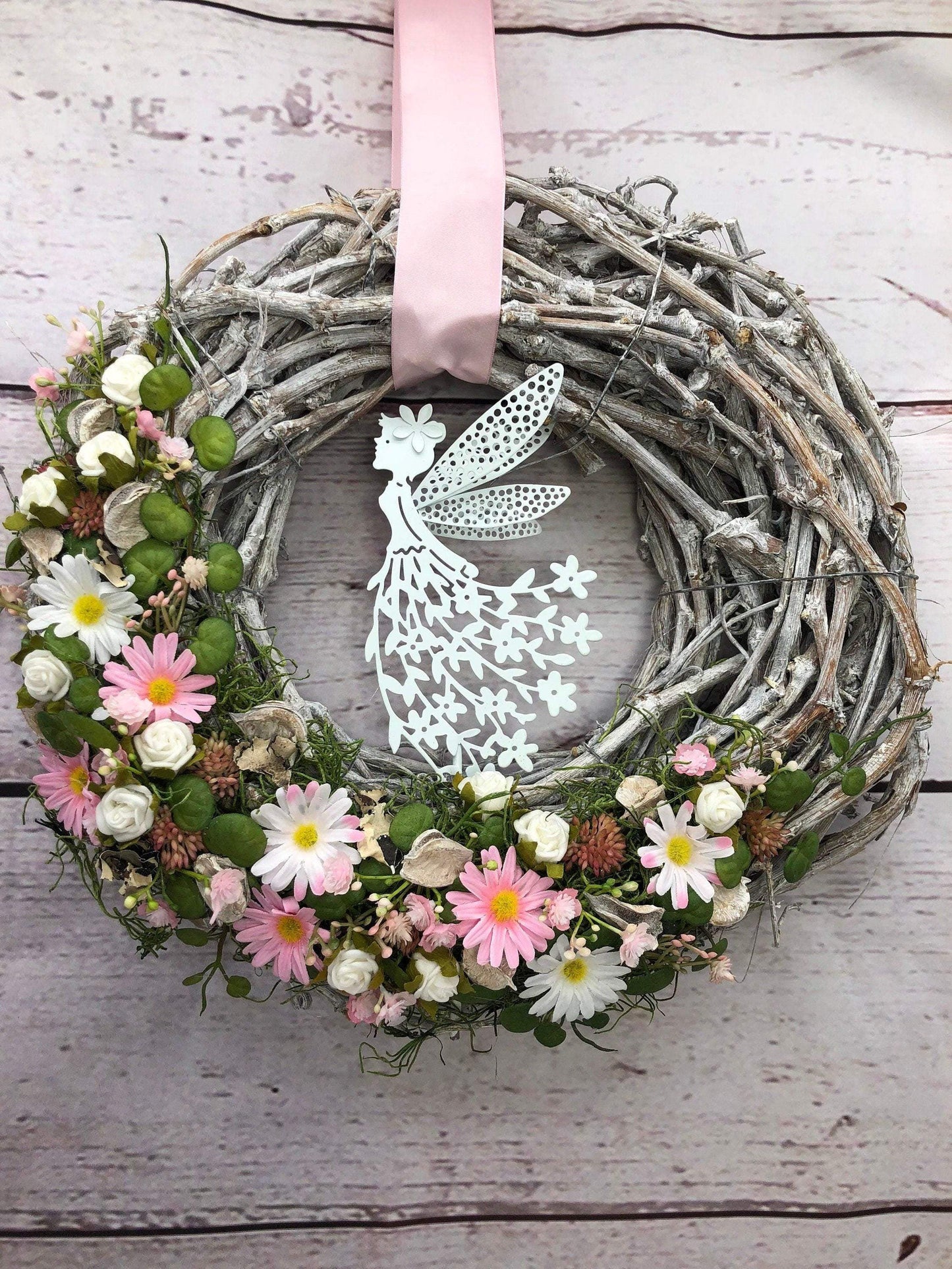 Türkranz Türdeko Türschmuck Kirschblüten Fee Modern ganzjährig Tür Schmuck Herbst – handgemacht aus Seiden- und Kunstblumen, langlebig & pflegeleicht von SarahsFlowerStudio