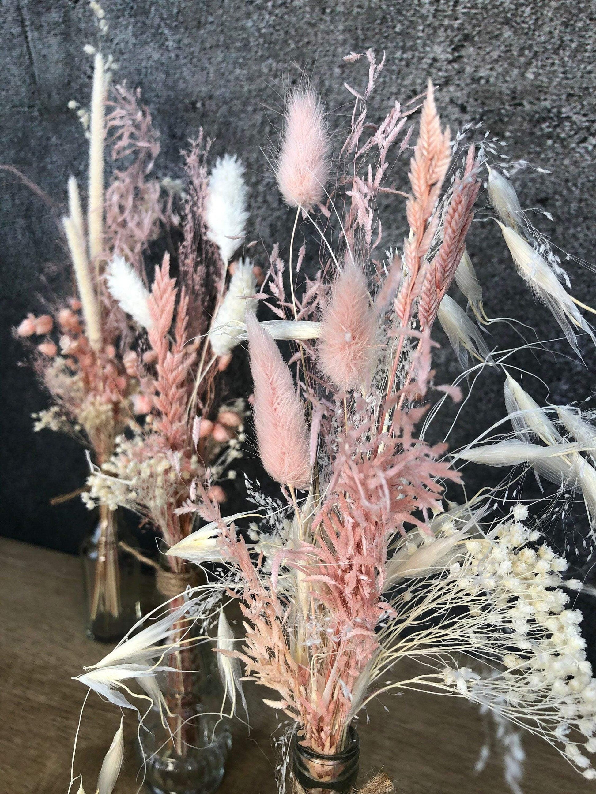 Tischdeko 3er Set Blumen Tischgesteck Strauß Gläser Flasche Gräser Trockenblumen Trockenmaterial Natur natürlich dried bouquet dried Flowers – handgemacht aus Seiden- und Kunstblumen, langlebig & pflegeleicht von SarahsFlowerStudio