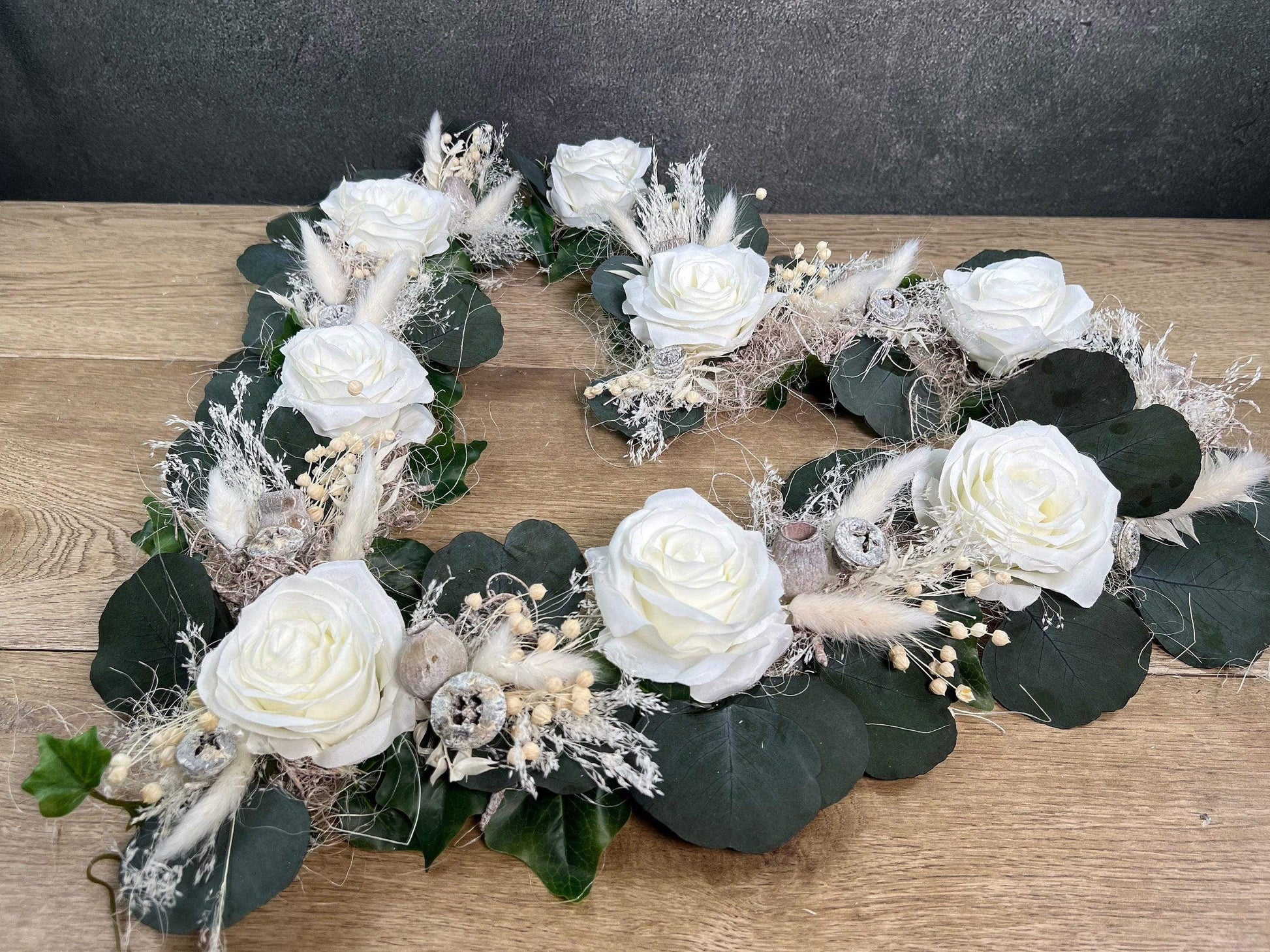 Autoschmuck Set 3 Teilig Trockenblumen Seidenblumen Kunstblumen Herz und Schleifen Autodekoration Gesteck Hochzeit Schmuck Kutsche – handgemacht aus Seiden- und Kunstblumen, langlebig & pflegeleicht von SarahsFlowerStudio